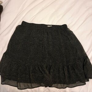 LOFT Black and Gold Mini Skirt